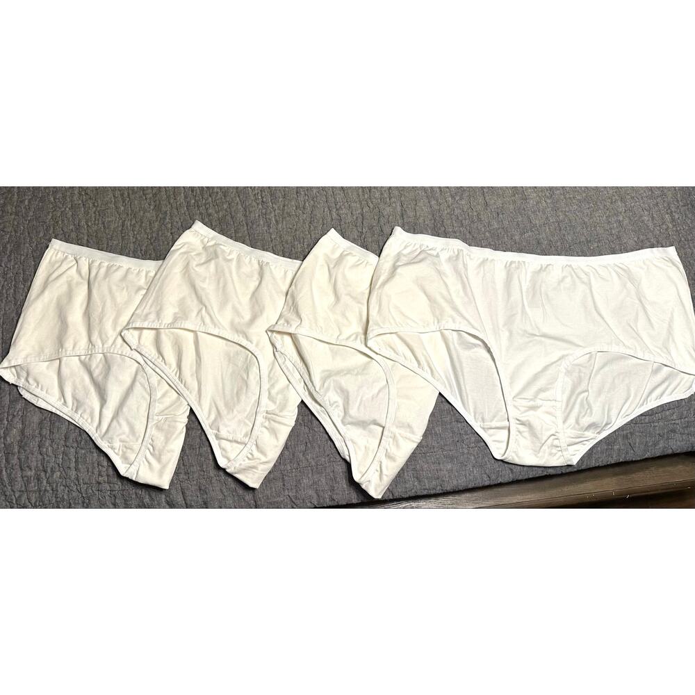 Comfort Choice ^4^ Womens Panties Underwear SZ 14 White 95% Cotton 5% spandex